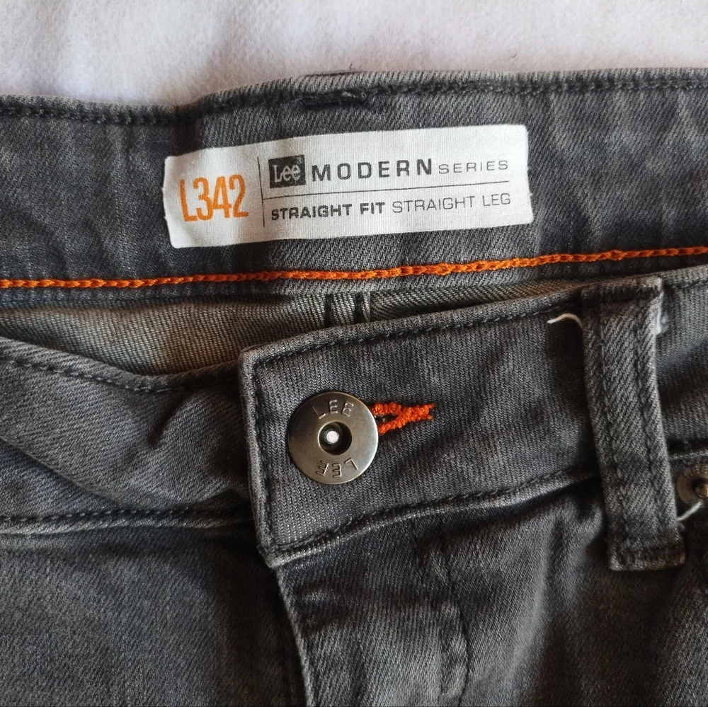 Lee Modern Series L342 Mens Gray Straight Leg Stretch Denim 36x30